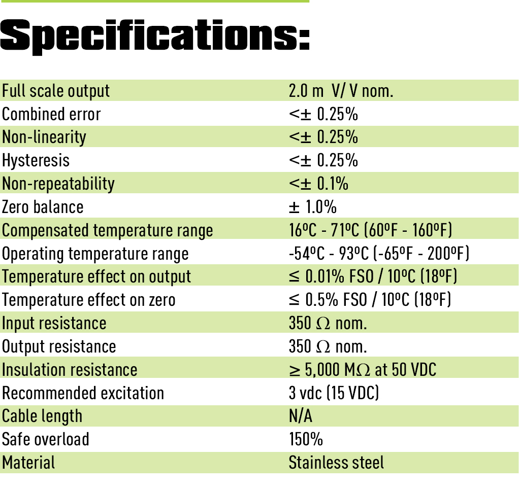 dtc load cell specifications